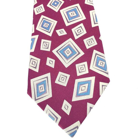 Burberrys of London Tie Silk Oxblood Abstract Pattern Cravat 3.75" Wide NWOT - Picture 6 of 10